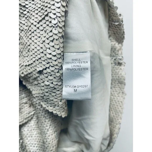 DO+BEl Women's Sequin Halter Ruffle Mini Dress Size M Beige NEW - Picture 8 of 9